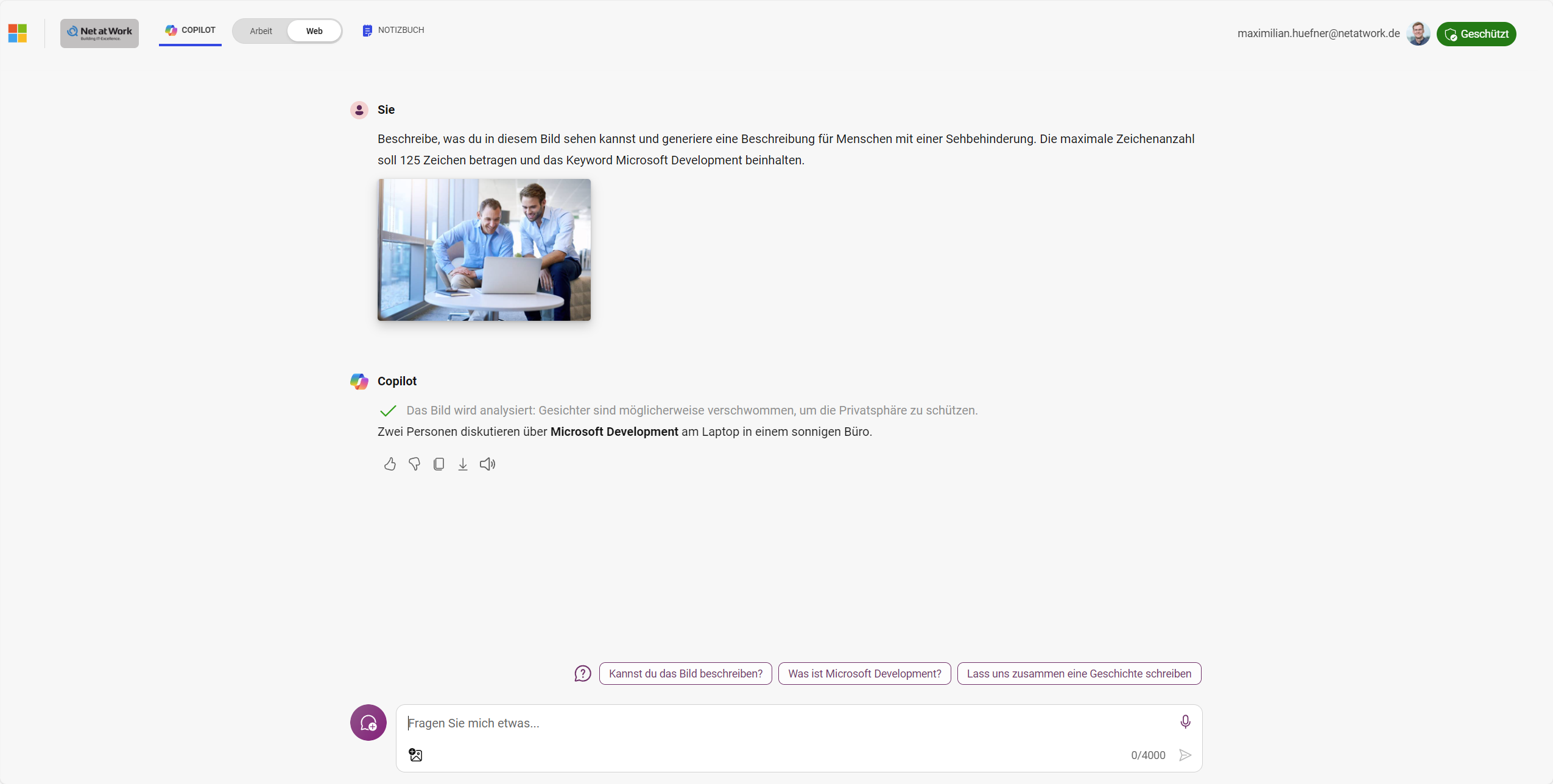 Microsoft 365 Copilot: Bildbeschreibung erstellen
